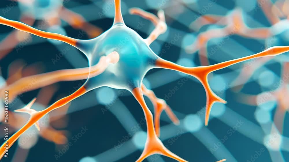 Poster neuron and neural network : captivating image showcases the complexity and beauty of neuron within a