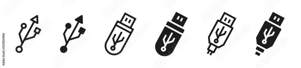 Aufkleber usb vector icons. usb icon set. universal serial bus. vector eps 10