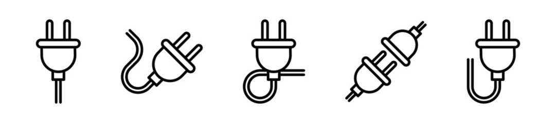 Plug icons. Electric plug vector icon set. Electric plugs. Electricity symbol. EPS 10