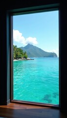 Luxury Phuket ocean view, framed, black backdrop , sun, element, escape