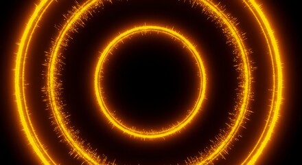Abstract Orange Circles Glowing Rings Bright Energy Effect Background