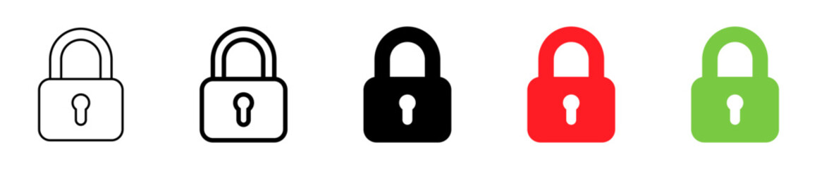 lock icon collection set locked icon symbol unlocked sign , security icon . open and closed padlock icon