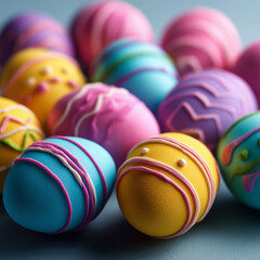 Pastel Easter Eggs in Soft Light with Minimalistic Holiday Style