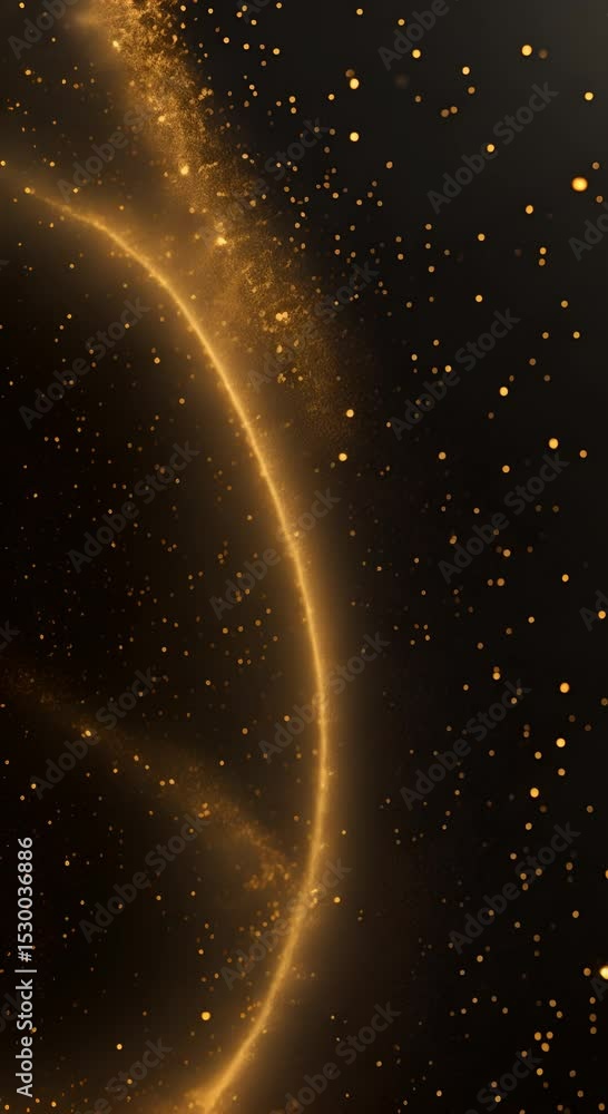 Wall mural gold particle motion in a black background dust particles background on black background footage 4k 