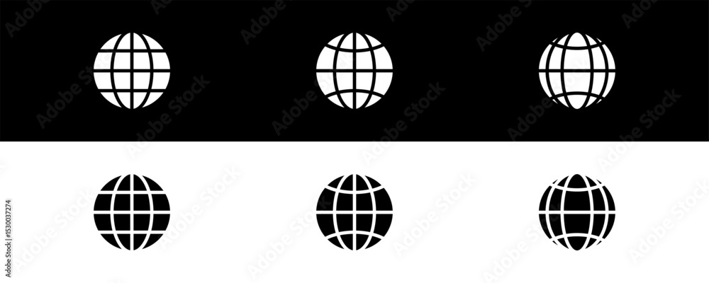 Aufkleber earth and globe icon set. world map icon. website global vector icon