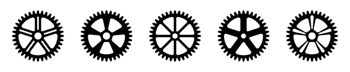 Gear vector icons. Gear wheel icon set. Gear icon set. Settings, configuration concept icons. Gear settings. Cogwheel icon collection. Vector EPS 10