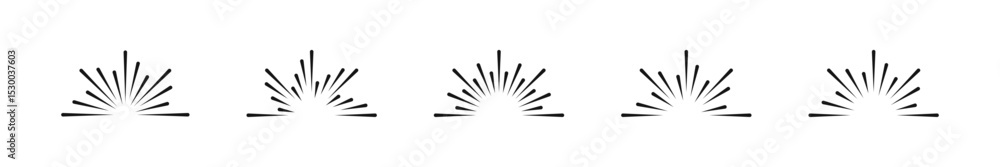 Poster radial sunburst vector elements. sunburst element icons. starburst icon set. radial rays. vector gra