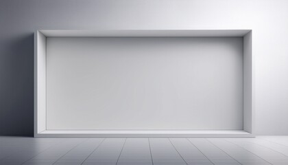 rectangle white box in a white studio space