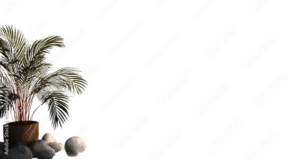 Poster minimal abstract background for product presentation. sunshade shadow on white plaster wall. 3d rend