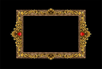 Classic and luxury vintage style pattern frame design