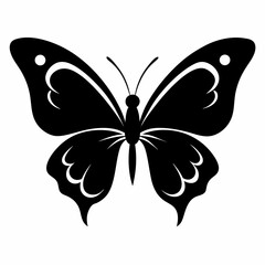 Elegant Butterfly Silhouette Vector Design with Delicate Wings on a Clean White Background for Creative Projects