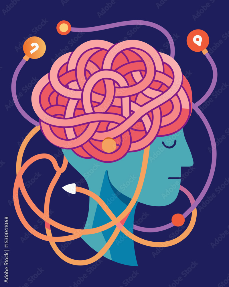 Poster like a tangled web the brains pathways can and confuse making it difficult to escape negative though