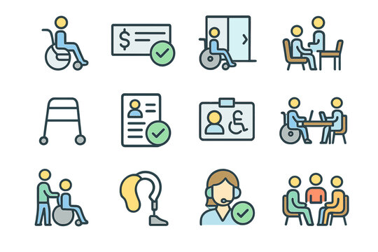 Accessibility icons highlighting disability and supportive services