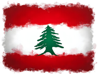 Lebanon flag painted