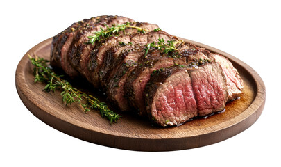 Succulent roast beef kitchen food gourmet cooking culinary delight isolated on transparent background