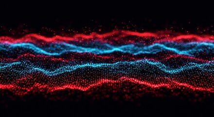 Abstract Particle Wave Background in Red and Blue Motion Graphics