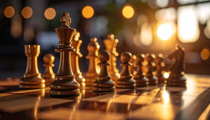 A Close-Up View of an Intense Chess Game Capturing Strategic Moves, Detailed Pieces, and Focused Gameplay Between Opponents in a Timeless Battle of Wits, Precision, and Intellectual Skill