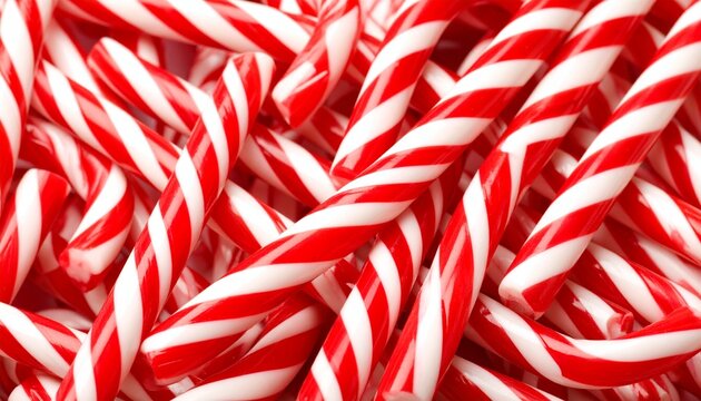 A Vibrant and Twisted Candy Cane Pattern Featuring Bold Red and White Swirls in a Spiraling Stripe Design, Perfect for Holiday-Themed Decor, Wrapping Paper, and Festive Visual Concepts