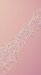 Abstract Pink Background Network Connection Dots and Lines Illustration