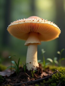 Mushroom with intricate gills in forest setting for nature enthusiasts and photographers mushroom