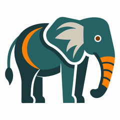 Simple Elephant Icon Design A Clean Vector Illustration of an Elephant on White Background
