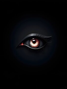 Geometric Black Abstract Eye With Light Technology Theme