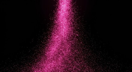 Abstract Pink Glitter Sparkle Falling on Black Background Illustration