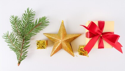Golden Christmas Star & Gifts