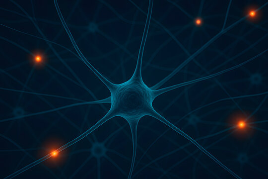 Neuronas mandando se&ntilde;alesa todas las partes del cuerpo