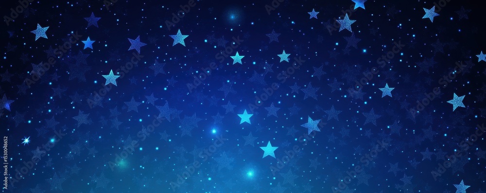 Poster dark blue background with a star pattern background for the design and decoration of products such a