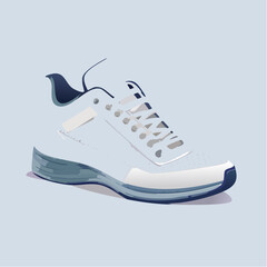 Minimal vector of a clean white sneaker, modern and centered for product design.