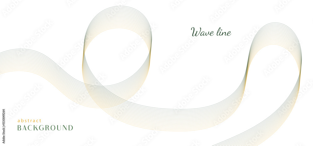 Poster abstract gradient ribbon wave on white background. minimalist background and design element for patt
