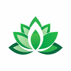 Isolated lotus flower vector logo design with green accents suitable for various company branding purposes