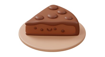 Chocolate Cake Slice on Plate: Sweet Treat Illustration