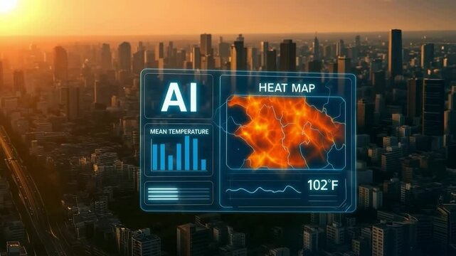 AI Heat Map Analysis of Urban Temperature Rise in Modern City Environment