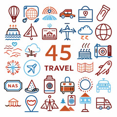 icon, vector, set icons, travel icons