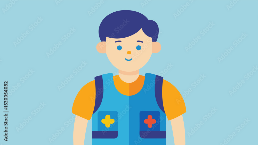 Poster an individual with autism wearing a weighted vest providing calming and organizing sensory input dur