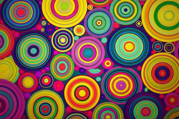 Groovy Psychedelic Circles Pattern in Pink and Purple Tones