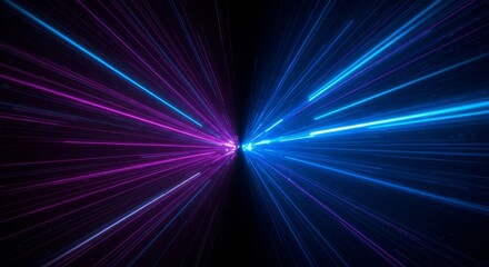 Abstract Purple And Blue Neon Light Streaks Abstract Background