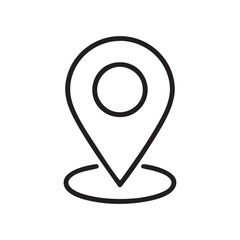 Precise Location Icon: A minimalistic graphic of a location pin, rendered with clean lines and a modern aesthetic, conveying concepts of place, guidance, and navigation. 