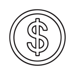 Obraz premium American Currency Symbol: A crisp, graphic representation of a United States dollar coin, perfect for illustrating finance, wealth, and economic concepts. 