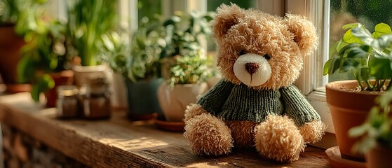 A soft brown teddy bear sitting with its back turned on a sunlit wooden floor. Warm and nostalgic, perfect for emotional storytelling, childhood memory, or quiet moments of reflection.
