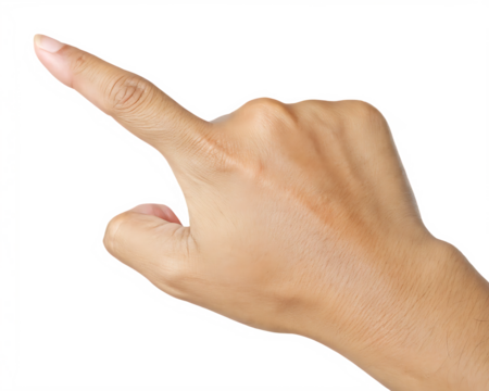 Hand gesturing pointing direction isolated on a white background png ai generated