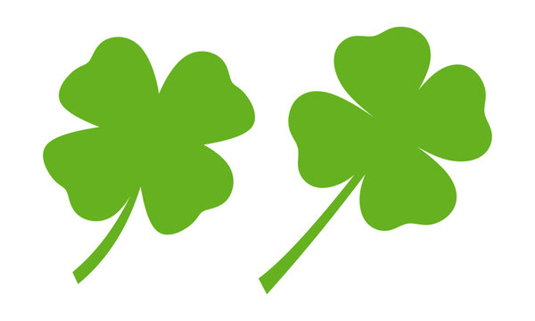 Clover leaves vector set. Clover silhouette. clover leaf isolated on white background