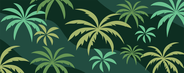abstract background with palm trees, simple illustration, summer and holiday atmosphere. vector illustration.