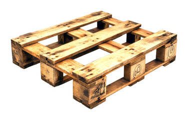 Wooden pallet stacked warehouse storage industrial setting product isolated on transparent background