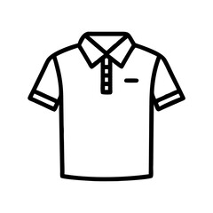Line drawing of a polo shirt with collar and buttons, icon, vector  