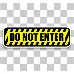 do not enter sign sticker