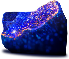 Luminous Blue Azurite Crystal Collection – Futuristic and Sci-Fi Mineral Illustrations