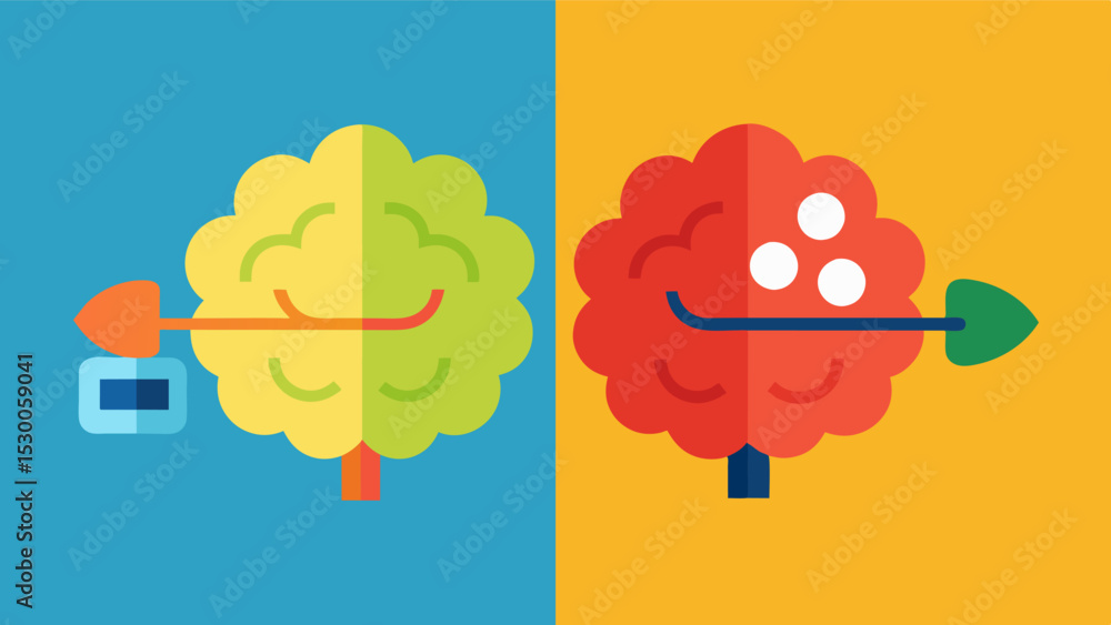 Poster an image of a healthy brain and an unhealthy brain side by side to illustrate the potential longterm